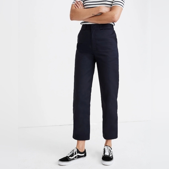 Madewell x Dickies twill cropped pants navy sz 14 NWT